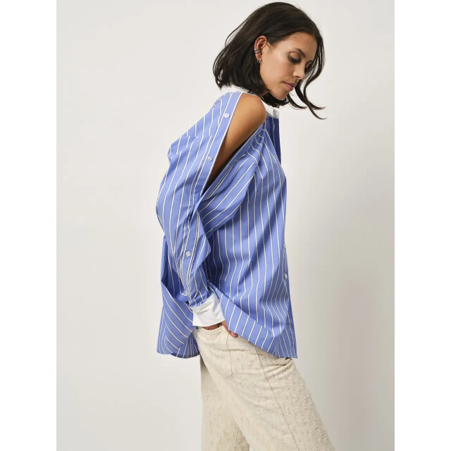 Dante 6 D6 dandy pinstripe shirt D6 Dandy Pinstripe Shirt/Cornflower Blue 4580 large