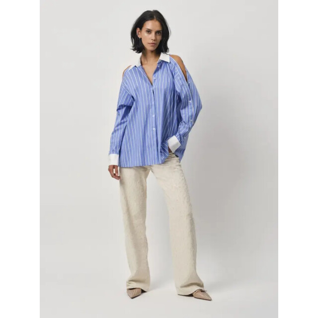 Dante 6 D6 dandy pinstripe shirt D6 Dandy Pinstripe Shirt/Cornflower Blue 4580 large
