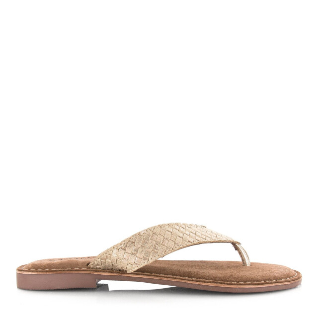 Lazamani Geweven slippers met lichte glans teenslippers dames LA75806 gold large