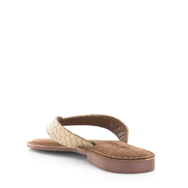 Lazamani Geweven slippers met lichte glans teenslippers dames LA75806 gold large