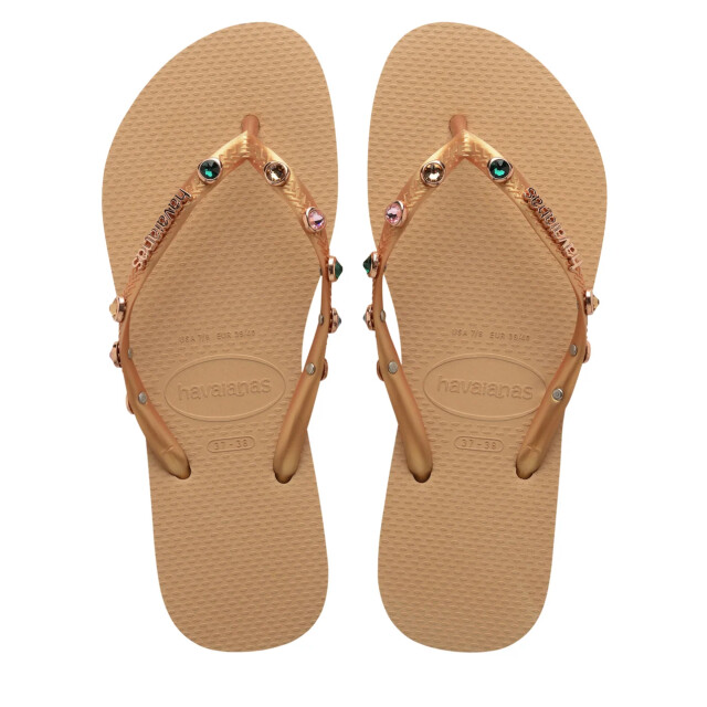 Havaianas slim luxury gold | swarovski teenslippers dames 4149285.0570 large