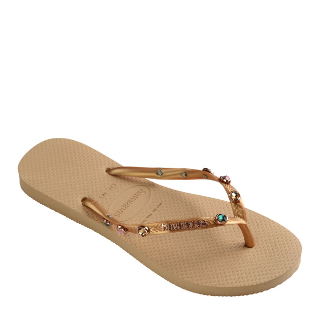 Havaianas slim luxury gold | swarovski teenslippers dames 4149285.0570 large