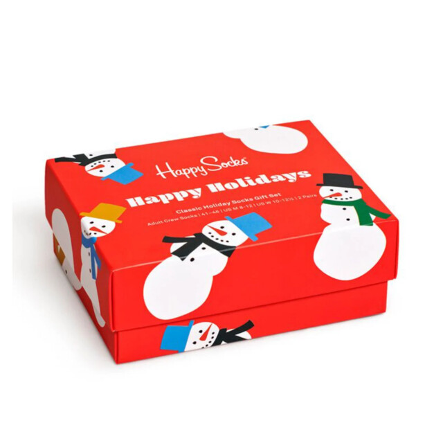 Happy Socks 2-pack snowman soc gift box unisex XSNO02-4300 large
