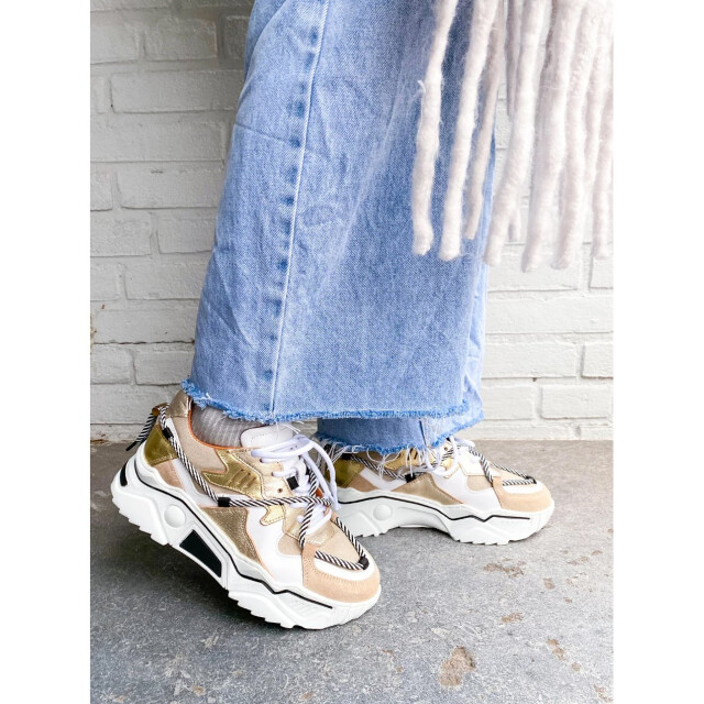 DWRS Label Dwrs jupiter denim sand champagne lage sneakers dames J5554C-73 8612 large
