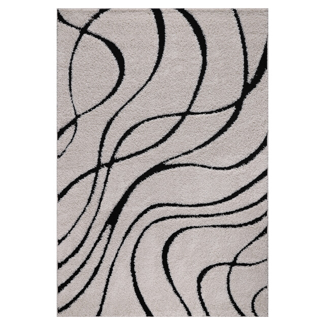 Muratap Luxus shaggy plus hoogpolig vloerkleed skandi design /zwart - 3046093 large