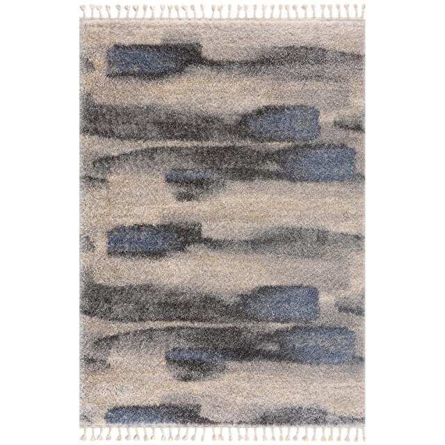 Muratap Versay hoogpolig vloerkleed golvend design grijs/blauw franjes- 80x150 cm 3046042 large