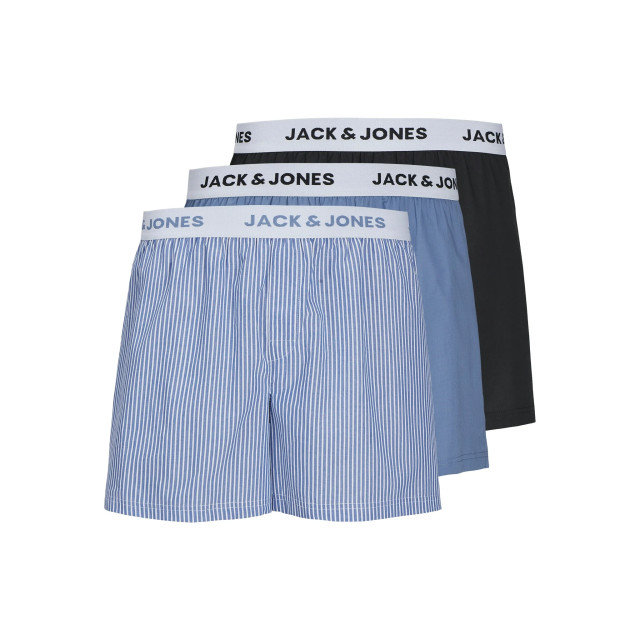 Jack & Jones Heren wijde boxershorts geweven jactokyo 3-pack blauw/zwart 12273616 large