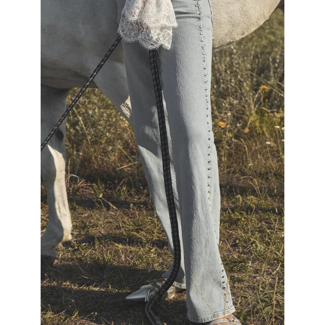 Dante 6 D6 bella studded wide leg jeans D6 Bella Studded Wide Leg Jeans/Worn Blue 4230 large