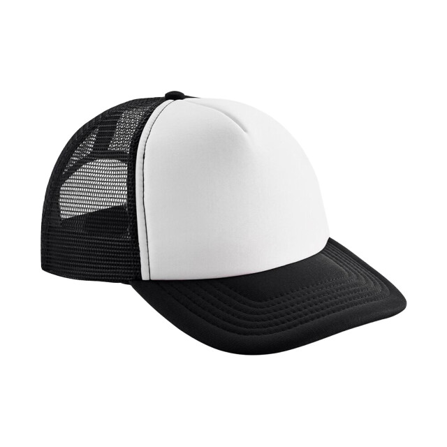 Beechfield Kinderen/kinderen vintage snapback trucker cap UTLT2217_blackwhite large