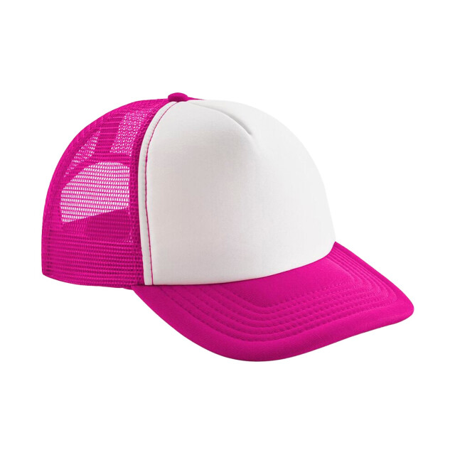 Beechfield Kinderen/kinderen vintage snapback trucker cap UTLT2217_fuchsiawhite large