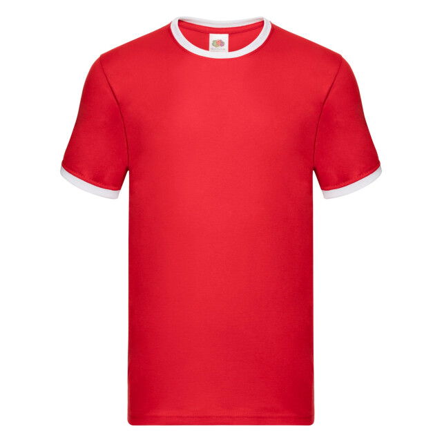 Fruit of the Loom Heren ringer 160 t-shirt UTLT1992_redwhite large