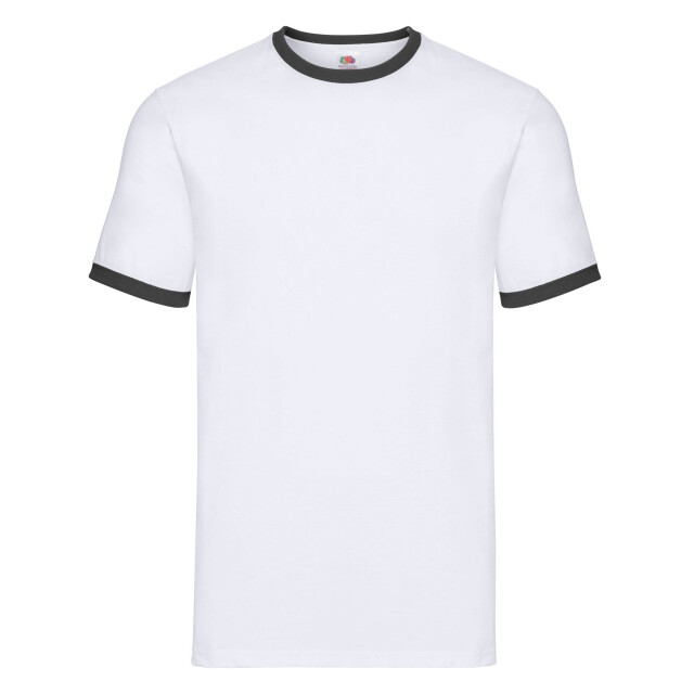 Fruit of the Loom Heren ringer 160 t-shirt UTLT1992_whiteblack large