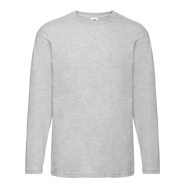 Fruit of the Loom Unisex adult valueweight t-shirt met lange mouwen UTLT1954_heathergrey large
