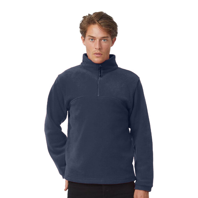 B and C Unisex highlander+ quarter zip fleece top voor volwassenen UTLT1908_navy large