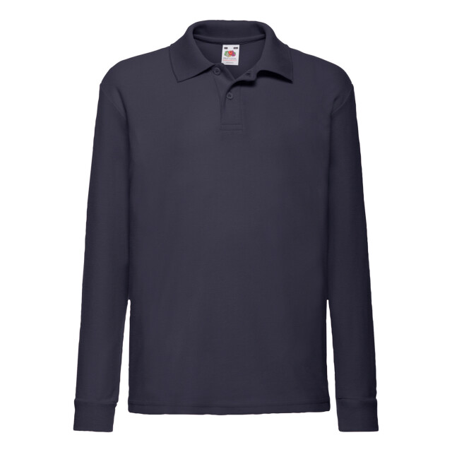 Fruit of the Loom Polo shirt met lange mouwen voor kinderen/kinderen UTLT1891_deepnavy large