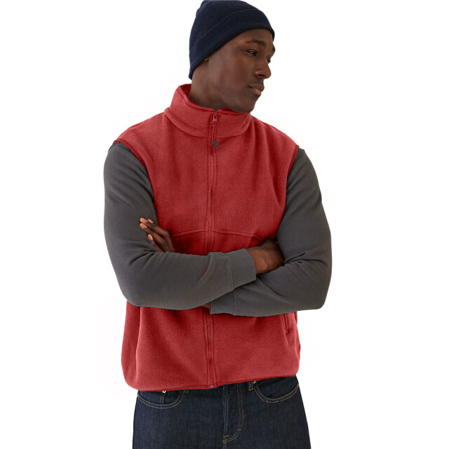 B and C Volwassen uniseks traveller+ mouwloze fleece jas UTLT1444_red large