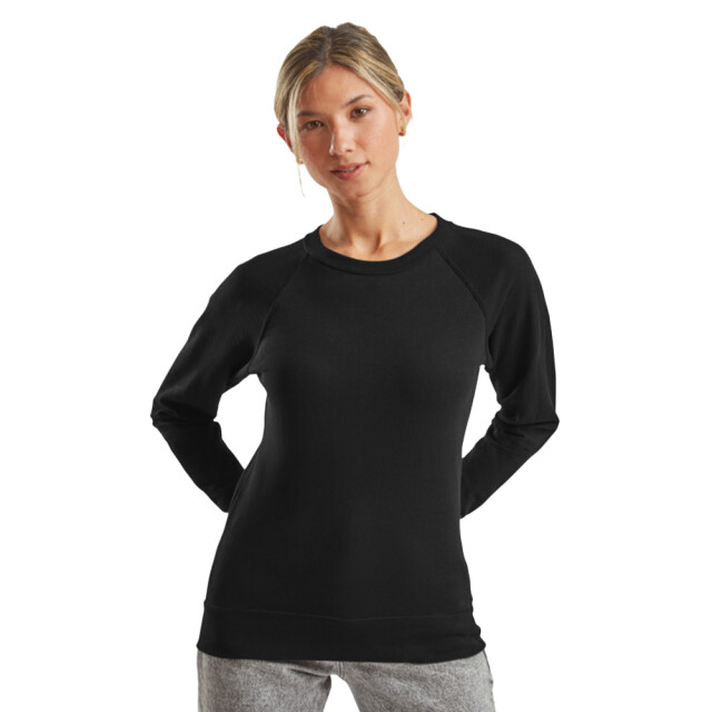Fruit of the Loom Dames lichtgewicht raglan sweatshirt UTLT1389_black large