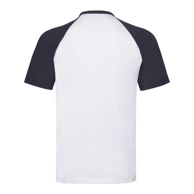 Fruit of the Loom Heren t-shirt honkbal met korte mouwen UTLT1397_whitedeepnavy large