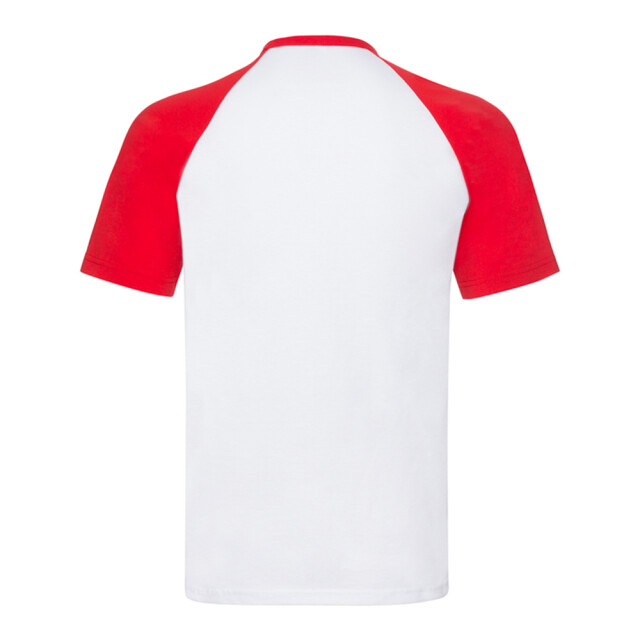 Fruit of the Loom Heren t-shirt honkbal met korte mouwen UTLT1397_whitered large