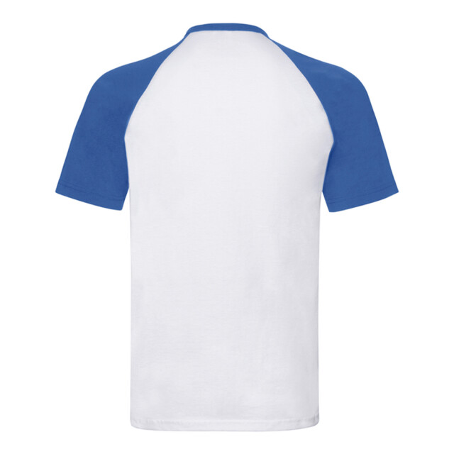 Fruit of the Loom Heren t-shirt honkbal met korte mouwen UTLT1397_whiteroyalblue large