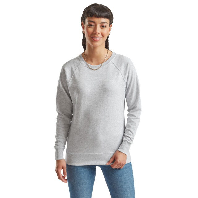 Fruit of the Loom Dames lichtgewicht raglan sweatshirt UTLT1389_heathergrey large