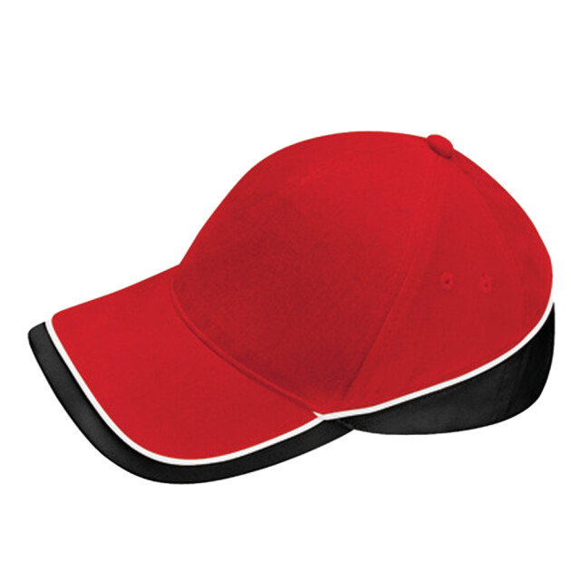 Beechfield Teamwear wedstrijd baseball cap UTLT1157_classicredblackwhite large