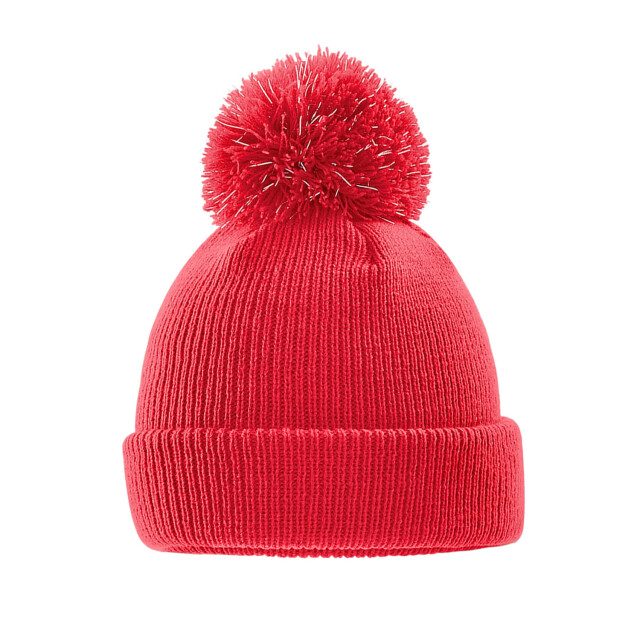 Beechfield Kinderen/kinderen reflecterende bobble beanie UTLT1267_brightred large