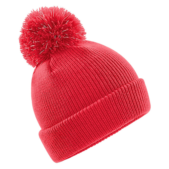 Beechfield Kinderen/kinderen reflecterende bobble beanie UTLT1267_brightred large