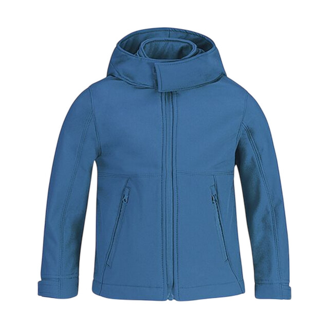B and C Kinder/kinder soft shell jas met capuchon UTLT1160_azure large