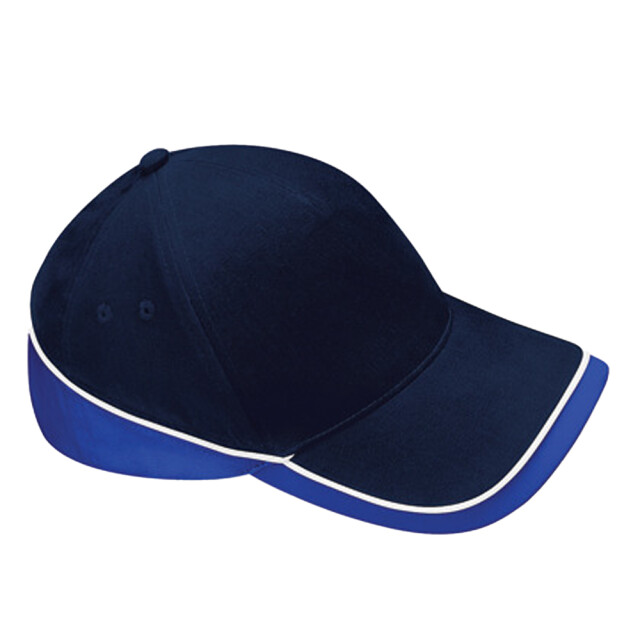 Beechfield Teamwear wedstrijd baseball cap UTLT1157_frenchnavybrightroyalwhite large