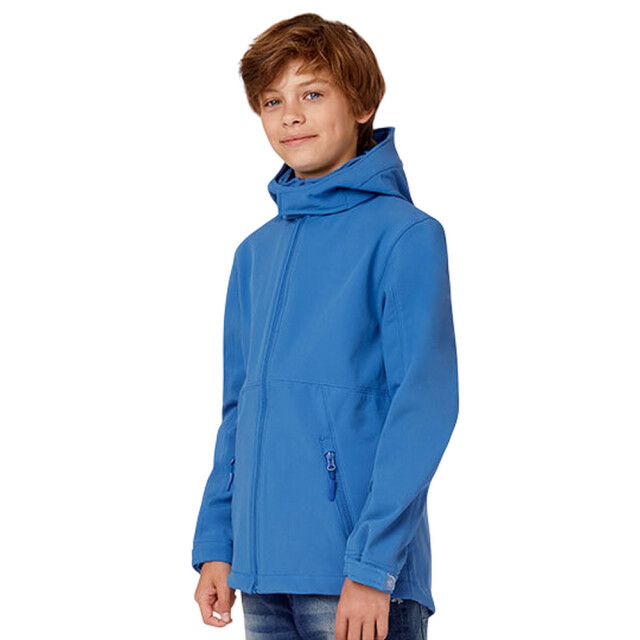 B and C Kinder/kinder soft shell jas met capuchon UTLT1160_azure large