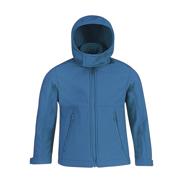 B and C Kinder/kinder soft shell jas met capuchon UTLT1160_azure large