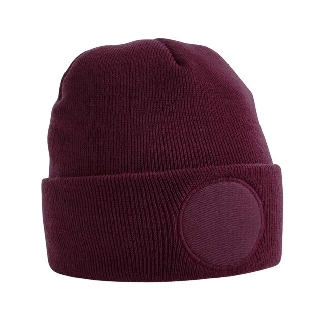 Beechfield Circulaire patch beanie UTLT1189_burgundy large