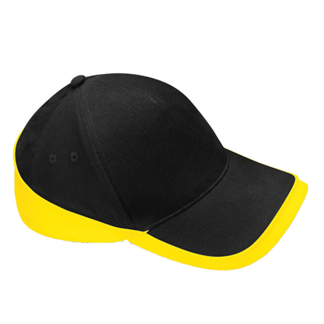Beechfield Teamwear wedstrijd baseball cap UTLT1157_blackyellow large
