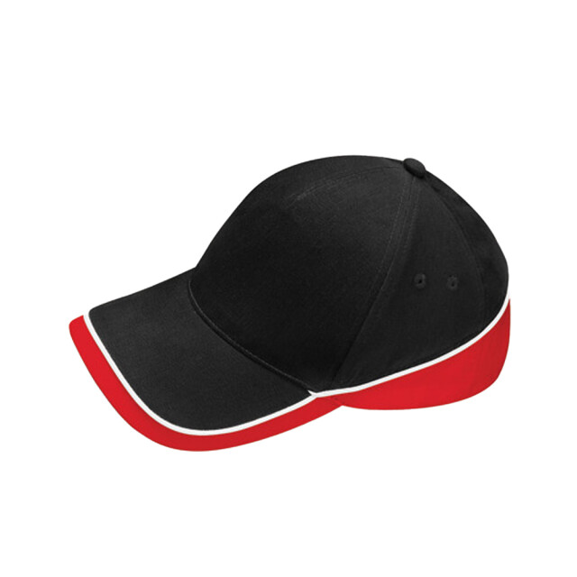 Beechfield Teamwear wedstrijd baseball cap UTLT1157_blackclassicredwhite large