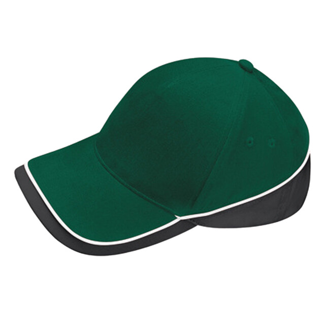 Beechfield Teamwear wedstrijd baseball cap UTLT1157_bottlegreenblackwhite large