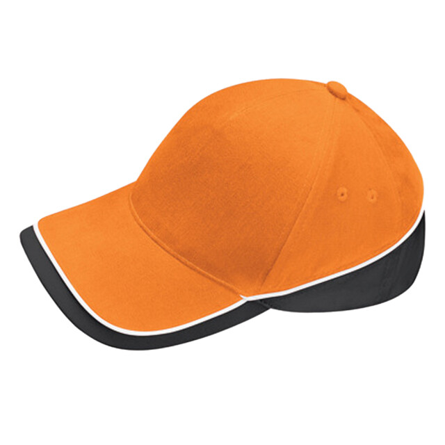 Beechfield Teamwear wedstrijd baseball cap UTLT1157_orangeblackwhite large