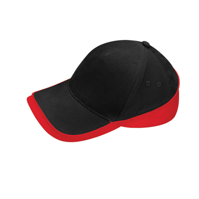 Beechfield Teamwear wedstrijd baseball cap UTLT1157_blackclassicred large