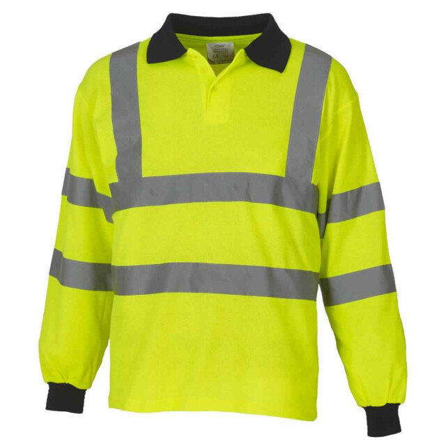 Yoko Heren hi-vis poloshirt met lange mouwen UTLT5086_hivisyellow large