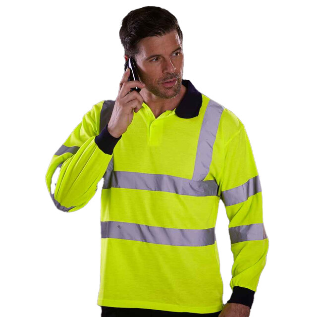 Yoko Heren hi-vis poloshirt met lange mouwen UTLT5086_hivisyellow large