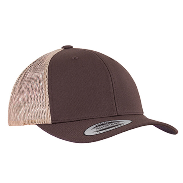 Flexfit Retro tweekleurige truckerpet UTLT1166_brownkhaki large
