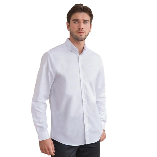 Henbury Heren klassiek oxford overhemd met lange mouwen UTLT3812_white large