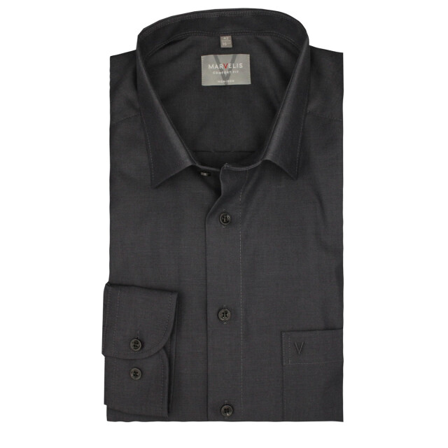 Marvelis Heren chambray comfort overhemd met korte mouwen UTLT5683_anthracite large