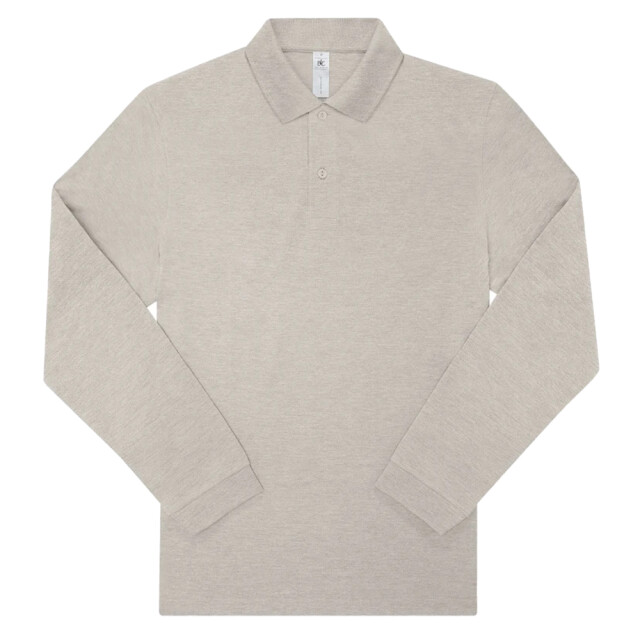 B and C Heren my polo 210 effen shirt met lange mouwen UTLT5963_heathergreyfog large