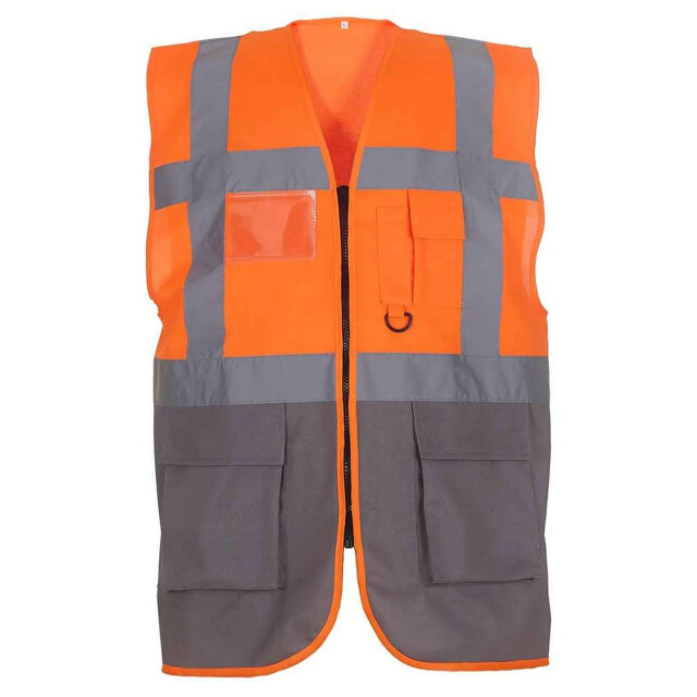Yoko Unisex executive gerecycled hi-vis vest voor volwassenen UTLT6083_orangegrey large