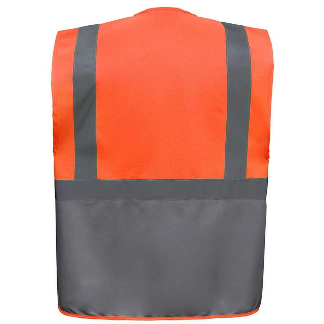 Yoko Unisex executive gerecycled hi-vis vest voor volwassenen UTLT6083_orangegrey large