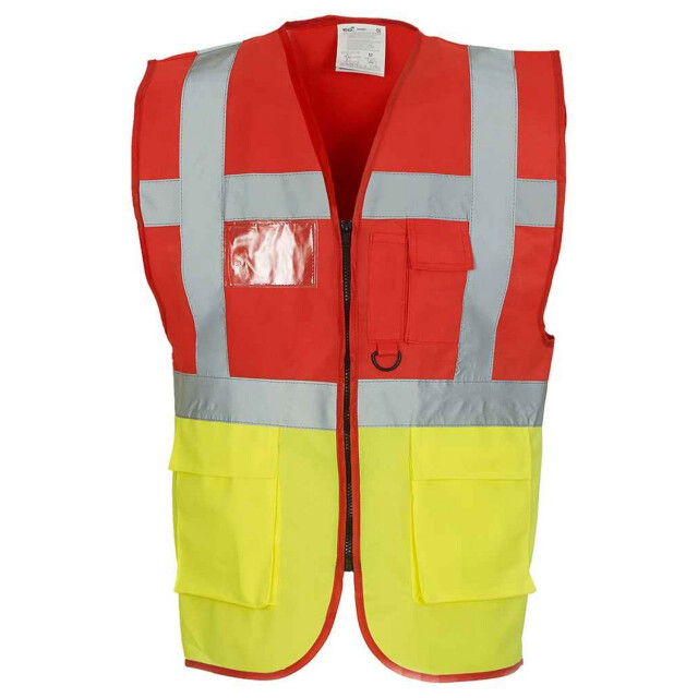 Yoko Unisex executive gerecycled hi-vis vest voor volwassenen UTLT6083_redyellow large