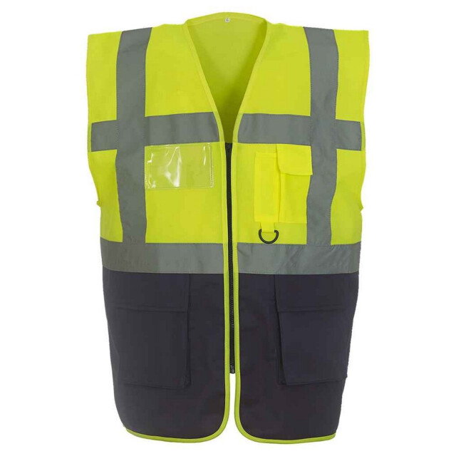 Yoko Unisex executive gerecycled hi-vis vest voor volwassenen UTLT6083_yellownavy large