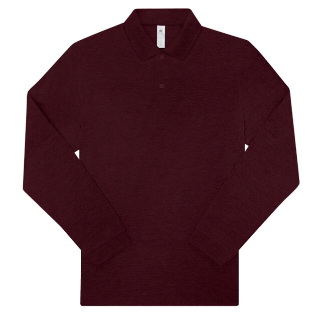 B and C Heren my polo 210 effen shirt met lange mouwen UTLT5963_heatherburgundy large