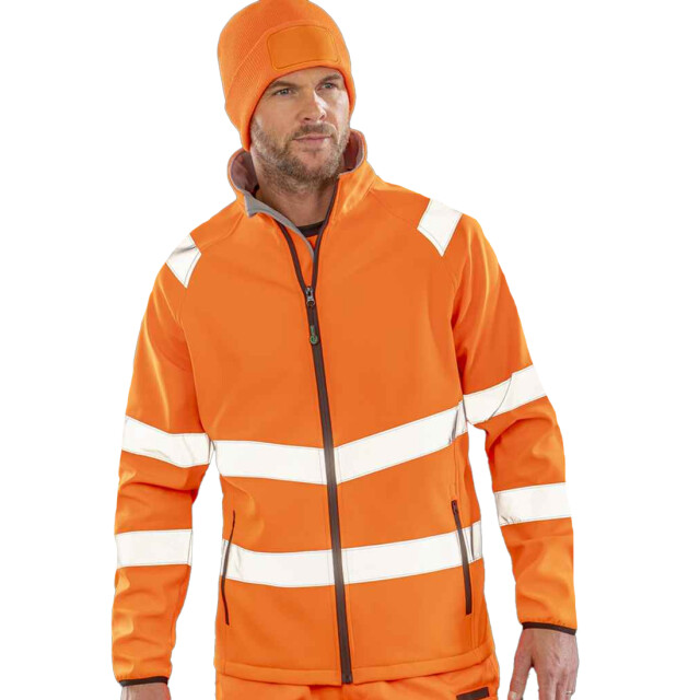 Result Heren bedrukbare veiligheidssoft shell jas UTLT6168_fluorescentyellowblack large